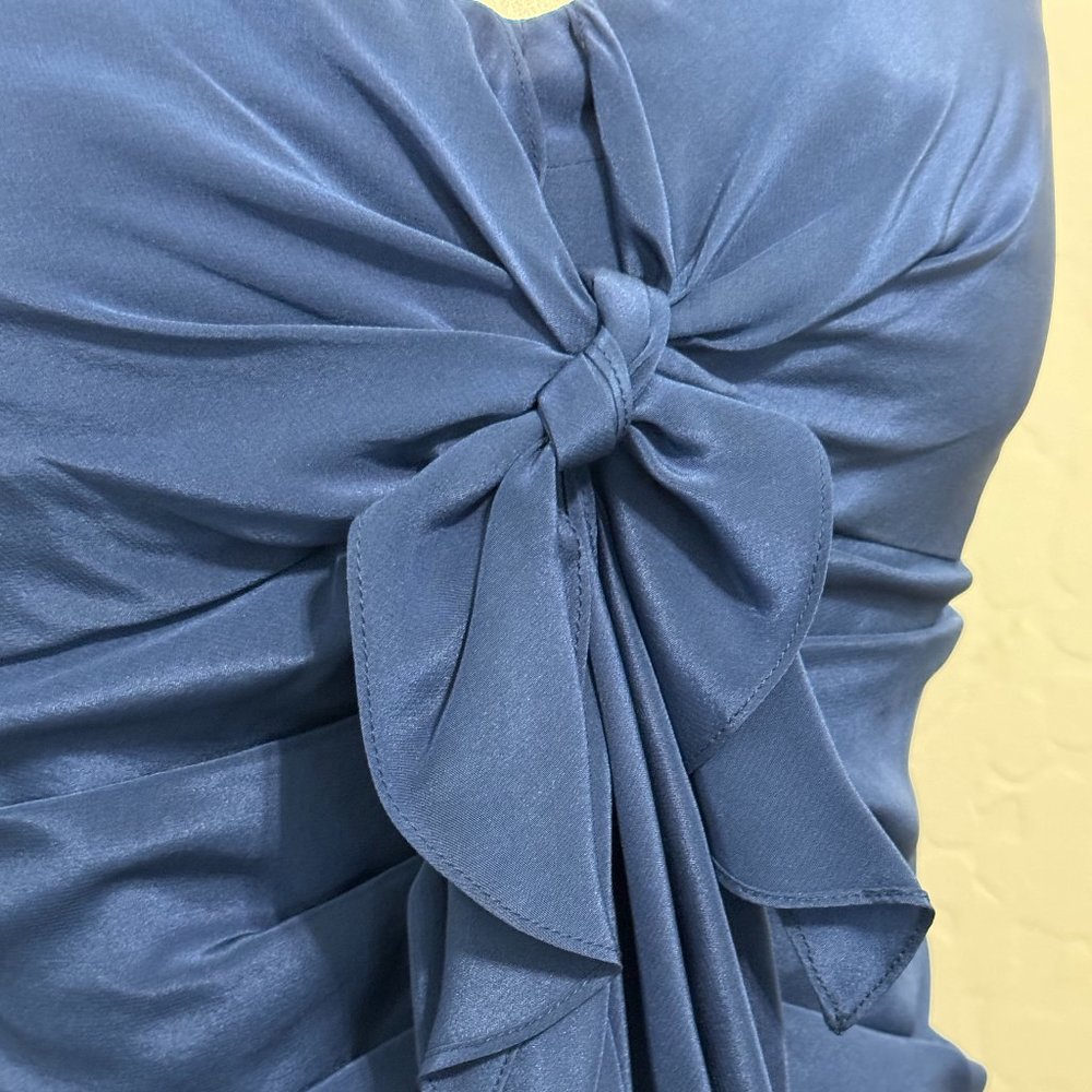 NWT Blue Silk Strapless Dress BCBGMaxAzria - Picture 2 of 8